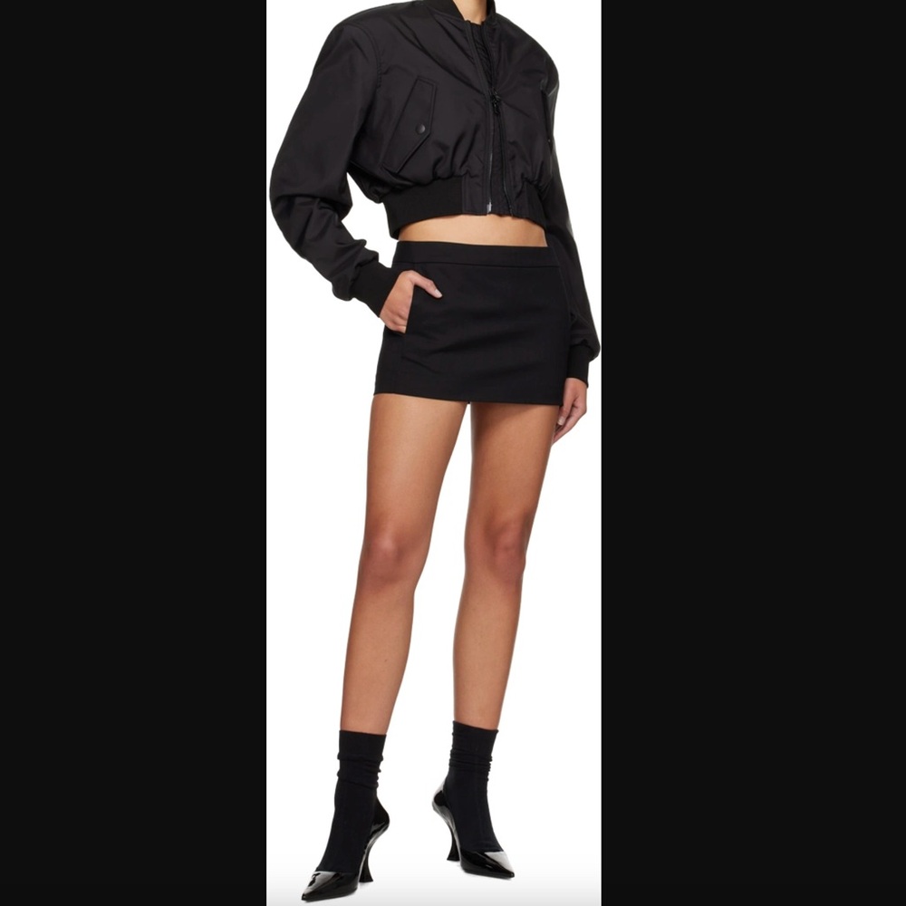 Wardrobe.nyc wool micro mini skirt